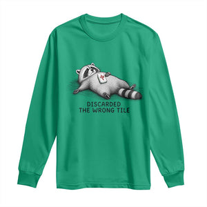 Funny Raccoon Mahjong Lovers Long Sleeve Shirt Discarded The Wrong Tile