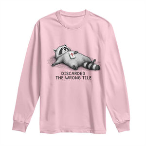 Funny Raccoon Mahjong Lovers Long Sleeve Shirt Discarded The Wrong Tile