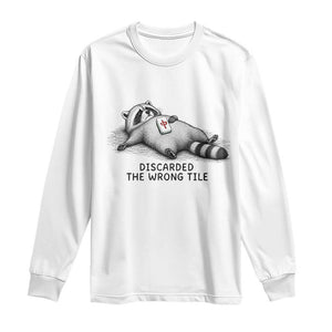 Funny Raccoon Mahjong Lovers Long Sleeve Shirt Discarded The Wrong Tile