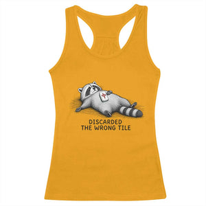 Funny Raccoon Mahjong Lovers Racerback Tank Top Discarded The Wrong Tile