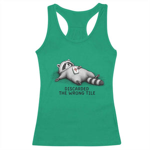Funny Raccoon Mahjong Lovers Racerback Tank Top Discarded The Wrong Tile