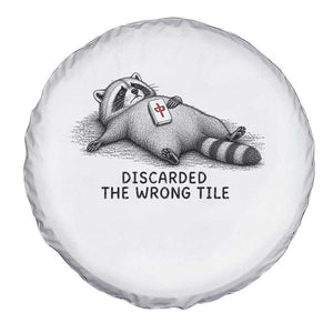 Funny Raccoon Mahjong Lovers Spare Tire Cover Discarded The Wrong Tile TS10 Print Your Wear