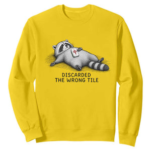 Funny Raccoon Mahjong Lovers Sweatshirt Discarded The Wrong Tile