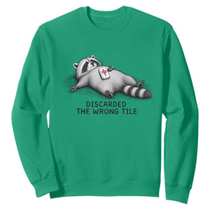 Funny Raccoon Mahjong Lovers Sweatshirt Discarded The Wrong Tile