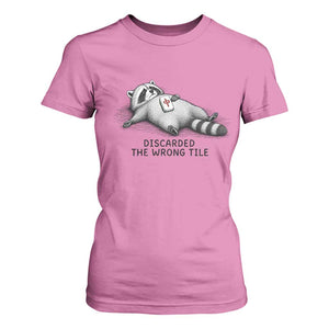Funny Raccoon Mahjong Lovers T Shirt For Women Discarded The Wrong Tile