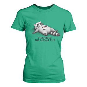 Funny Raccoon Mahjong Lovers T Shirt For Women Discarded The Wrong Tile
