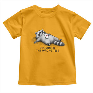 Funny Raccoon Mahjong Lovers Toddler T Shirt Discarded The Wrong Tile