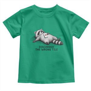 Funny Raccoon Mahjong Lovers Toddler T Shirt Discarded The Wrong Tile
