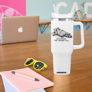 Funny Raccoon Mahjong Lovers Tumbler With Handle Discarded The Wrong Tile