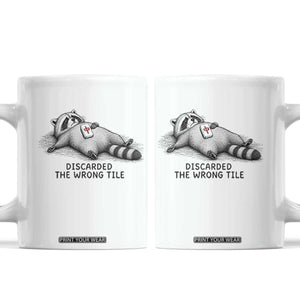 Funny Raccoon Mahjong Lovers Coffee Mug Discarded The Wrong Tile