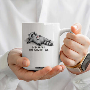 Funny Raccoon Mahjong Lovers Coffee Mug Discarded The Wrong Tile