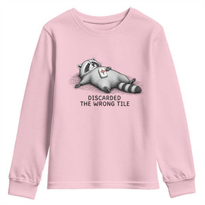 Funny Raccoon Mahjong Lovers Youth Sweatshirt Discarded The Wrong Tile