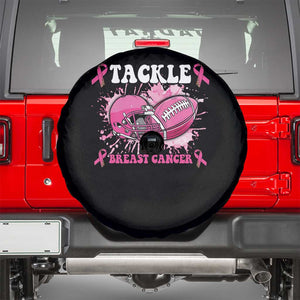 Tackle Football Breast Cancer Awareness Spare Tire Cover Pink Ribbon Boys Kid TS10 Black Print Your Wear