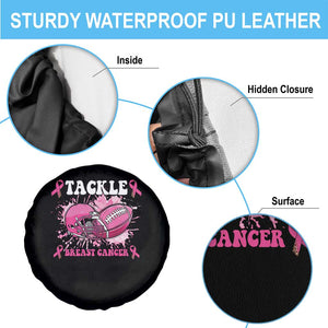 Tackle Football Breast Cancer Awareness Spare Tire Cover Pink Ribbon Boys Kid TS10 Print Your Wear