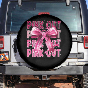 Football Pink Out Breast Cancer Awareness Spare Tire Cover Coquette Football TS10 No hole Black Print Your Wear