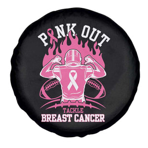 Tackle Football Breast Cancer Awareness Spare Tire Cover Pink Out Ribbon TS10 Print Your Wear