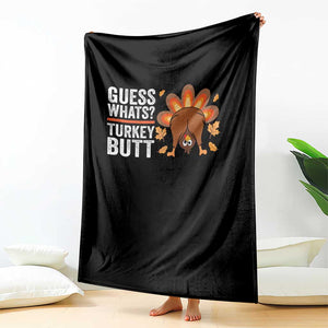 Funny Thanksgiving Throw Blanket Guess What Turkey Butt Retro TS10 Print Your Wear