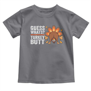 Funny Thanksgiving Baby Shirt Guess What Turkey Butt Retro TS10 Charcoal Print Your Wear