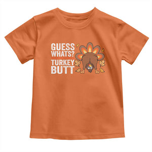 Funny Thanksgiving Baby Shirt Guess What Turkey Butt Retro TS10 Orange Print Your Wear