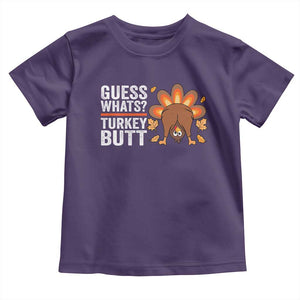 Funny Thanksgiving Baby Shirt Guess What Turkey Butt Retro TS10 Purple Print Your Wear