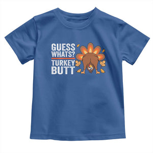 Funny Thanksgiving Baby Shirt Guess What Turkey Butt Retro TS10 Royal Blue Print Your Wear