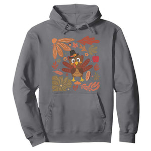 Thanksgiving Turkey Hoodie Retro Boho Floral Fall TS10 Charcoal Print Your Wear