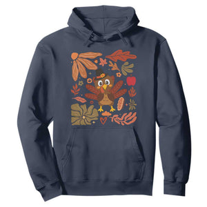 Thanksgiving Turkey Hoodie Retro Boho Floral Fall TS10 Navy Print Your Wear