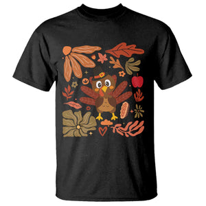 Thanksgiving Turkey T Shirt Retro Boho Floral Fall TS10 Black Print Your Wear