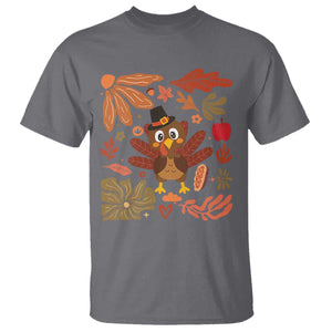 Thanksgiving Turkey T Shirt Retro Boho Floral Fall TS10 Charcoal Print Your Wear