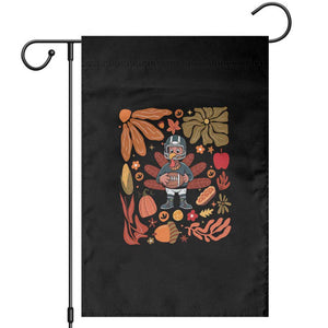 Thanksgiving Turkey And Touchdowns Football Garden Flag Boho Floral Game Day Fall Vibes TS10 Black Print Your Wear