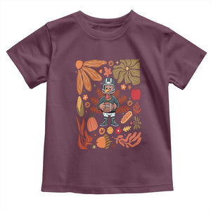 Thanksgiving Turkey And Touchdowns Football Baby Shirt Boho Floral Game Day Fall Vibes TS10 Maroon Print Your Wear