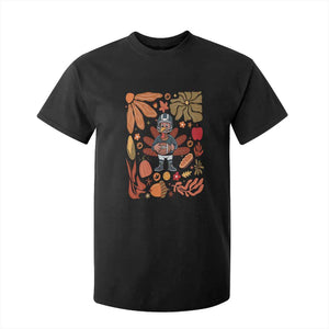 Thanksgiving Turkey And Touchdowns Football T Shirt For Kid Boho Floral Game Day Fall Vibes TS10 Black Print Your Wear