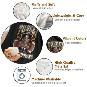 Thanksgiving Turkey And Touchdowns Football Throw Blanket Game Day TS10 Print Your Wear
