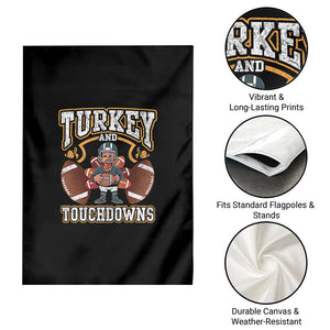 Thanksgiving Turkey And Touchdowns Football Garden Flag Game Day TS10 Print Your Wear