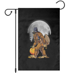 Bigfoot Pilgrim Turkey Pumpkin Thanksgiving Day Garden Flag Sasquatch TS10 Black Print Your Wear