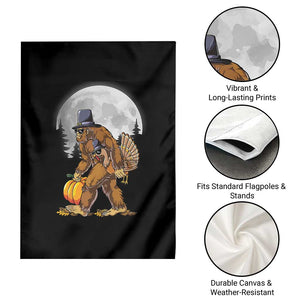 Bigfoot Pilgrim Turkey Pumpkin Thanksgiving Day Garden Flag Sasquatch TS10 Print Your Wear