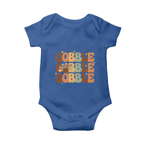 Thanksgiving Gobble Baby Onesie Fall Turkey Thankful Vibes TS10 Royal Blue Print Your Wear