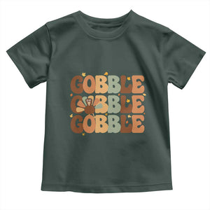 Thanksgiving Gobble Baby Shirt Fall Turkey Thankful Vibes TS10 Dark Forest Green Print Your Wear