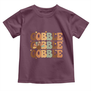 Thanksgiving Gobble Baby Shirt Fall Turkey Thankful Vibes TS10 Maroon Print Your Wear