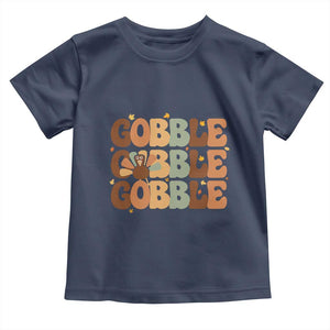 Thanksgiving Gobble Baby Shirt Fall Turkey Thankful Vibes TS10 Navy Print Your Wear