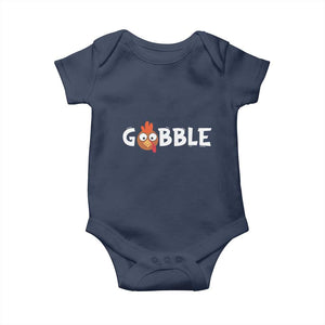 Funny Thanksgiving Turkey Baby Onesie Gobble Family Fall Autumn Season TS10 Navy Print Your Wear