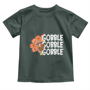 Thanksgiving Gobble Baby Shirt Turkey Day Thanksgiving Family TS10 Dark Forest Green Print Your Wear