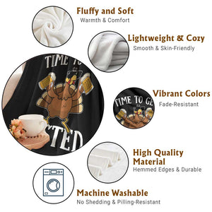 Funny Beer Thanksgiving Turkey Throw Blanket Time To Get Basted TS10 Print Your Wear