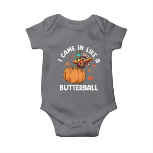 Funny Thanksgiving Turkey Baby Onesie Came In Like A Butterball TS10 Charcoal Print Your Wear