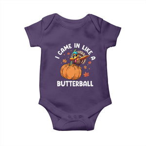 Funny Thanksgiving Turkey Baby Onesie Came In Like A Butterball TS10 Purple Print Your Wear