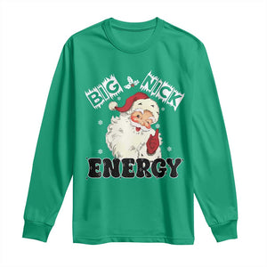 Christmas Santa Long Sleeve Shirt Big Nick Energy Vintage Holiday TS10 Irish Green Print Your Wear