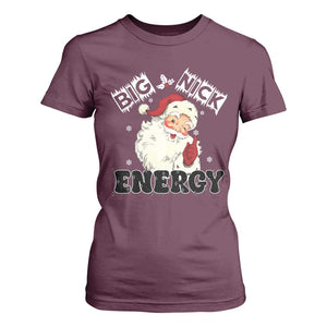Christmas Santa T Shirt For Women Big Nick Energy Vintage Holiday TS10 Maroon Print Your Wear