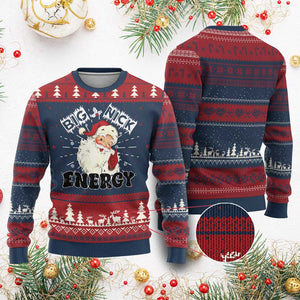 Santa Ugly Christmas Sweater Big Nick Energy Vintage Holiday TS10 Burgundy Print Your Wear