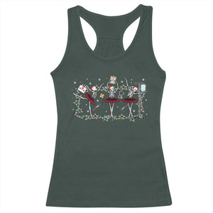 Skeleton Nurse Christmas Racerback Tank Top Ballerinas Ballet Dance Xmas Lights TS10 Dark Forest Green Print Your Wear