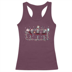 Skeleton Nurse Christmas Racerback Tank Top Ballerinas Ballet Dance Xmas Lights TS10 Maroon Print Your Wear